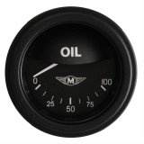 Classic Instruments Moal Bomber Series Gauges MA81BLF Gauge, Series, Oil Pressure, 0-100 psi, 2 1/8 in., Black Face, Analog, Electrical, Each thumbnail 1