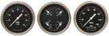 Classic Instruments Hot Rod Series Gauge Sets HR03SLF Gauges, Rod, Speedometer, Tach, Water Temperature, Fuel Level, 3 3/8 in., Black Face, Analog, Set of 3 thumbnail 1
