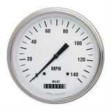 Classic Instruments White Hot Series Speedometers WH56SLF Speedometer, Series, 5 in. Diameter, 0-140 mph, Analog, Electrical, Flat Face, Each thumbnail 1