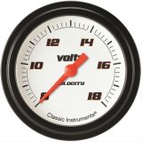 Classic Instruments Velocity Series Gauges VS330WBLF Gauges, Series, Voltmeter, 8-18 V, Analog, Electrical, 2 5/8 in., White Face, Black Numbers, Black Bezel, Each thumbnail 1