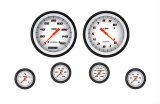 Classic Instruments Velocity Series Gauge Sets VS151WBLF Gauges, Series, Speedometer, Tachometer, Water Temperature, Oil Pressure, Fuel Level, Volt, White Face, Analog, Set of 6 thumbnail 1
