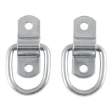 CURT Rope Rings 83731 Cargo Tie-Down Anchor, D-Ring, Steel, Zinc Plated, 1,200 lb Capacity, Pair thumbnail 1