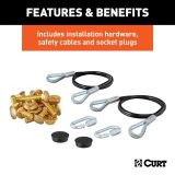 CURT Custom Tow Bar Base Plates for 2018-2024 WRANGLER - 70105 Adapter Bracket, Plate, Steel, Black Powdercoated, Jeep, Kit thumbnail 2