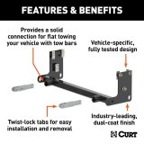 CURT Custom Tow Bar Base Plates for 2018-2024 WRANGLER - 70105 Adapter Bracket, Plate, Steel, Black Powdercoated, Jeep, Kit thumbnail 4
