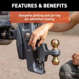 CURT Rebellion XD Adjustable Ball Mounts 45955 Receiver Hitch Mount, Cushion Hitch, 20,000 lbs. Max, 8 in. Maximum Drop and 1 in. Rise, Shank Cannot be Flipped, Each thumbnail 5