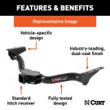 CURT Class 3 Receiver Hitch 13608 Trailer Hitch, III, 2 in. Receiver, Black, Round Tube, Hyundai, Each thumbnail 4