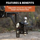 CURT Weight Distribution Replacement Adjustable Shanks 17132 Hitch Components, Shanks, Bolt Together Shank Type, 2.50 in. Shank with Up To 8.00 in. Drop,Each thumbnail 2
