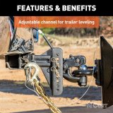 CURT Combination Ball/Pintle Hooks 45908 Pintle Hitch, Ball and Pintle Hook, Channel Mount, 20,000 lbs. GTW, 2 5/16 in. Hitch Ball Diameter, 2 1/2 in. Receiver Style, Each thumbnail 5