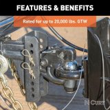 CURT Combination Ball/Pintle Hooks 45908 Pintle Hitch, Ball and Pintle Hook, Channel Mount, 20,000 lbs. GTW, 2 5/16 in. Hitch Ball Diameter, 2 1/2 in. Receiver Style, Each thumbnail 6