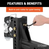 CURT Combination Ball/Pintle Hooks 45908 Pintle Hitch, Ball and Pintle Hook, Channel Mount, 20,000 lbs. GTW, 2 5/16 in. Hitch Ball Diameter, 2 1/2 in. Receiver Style, Each thumbnail 7