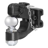 CURT Combination Ball/Pintle Hooks 45919 Pintle Hitch, Ball and Pintle Hook, Channel Mount, 10,000 lbs. GTW, 2 in. Hitch Ball Diameter, Each thumbnail 1