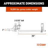 CURT TruTrack Trunnion Bar Weight Distribution Hitches 17601 Hitch, Bar, 10,000 lbs. Max Trailer, 1,000 lbs. Max Tongue Weight, 2 5/16 in. Ball, Adjustable Shank, Steel, Kit thumbnail 6
