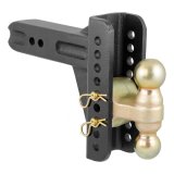 CURT Adjustable Ball Mounts 45902 Receiver Hitch Mount, Adjustable, 2 in. and 2 5/16 in. Size, 2 1/2 in. Square Mount, Stainless Steel, Carbide Powdercoated, Each thumbnail 2