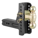 CURT Adjustable Ball Mounts 45902 Receiver Hitch Mount, Adjustable, 2 in. and 2 5/16 in. Size, 2 1/2 in. Square Mount, Stainless Steel, Carbide Powdercoated, Each thumbnail 4
