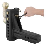 CURT Adjustable Ball Mounts 45902 Receiver Hitch Mount, Adjustable, 2 in. and 2 5/16 in. Size, 2 1/2 in. Square Mount, Stainless Steel, Carbide Powdercoated, Each thumbnail 5