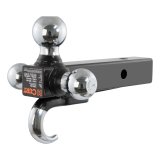 CURT Triple Ball Mounts 45675 Receiver Hitch Mounts, Steel, Black Powdercoated, 2 in. Square, 0 in. Drop, 0 in. Rise, 1 7/8 in., 2 in., 2 5/16 in. Chrome Hitch Balls, Each thumbnail 3