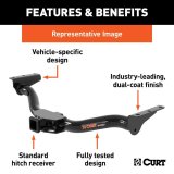 CURT Class 3 Receiver Hitch 13420 Hitch, Rear, 3, 2 in. Square, 750 lb. Max Tongue, 5,000 lb. Max Trailer, Round Tube Welded, Black Powdercoated, for Kia, Each thumbnail 1