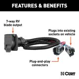 CURT Custom Towed-Vehicle RV Wiring Harnesses 56443 Vehicle Towing Harness Adapter, Connector, Harness, 7-Way Blade Output, Ford F-250, F-350, F-450, Each thumbnail 2