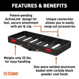 Curt Manufacturing Receiver Mounted Cargo Carriers 18415 CURT ActiveLink 49" x 22" Aluminum Carrier, Fits 2" thumbnail 2