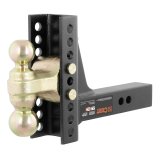 CURT Adjustable Ball Mounts 45900 Receiver Hitch Mount, Adjustable, 2 in. and 2 5/16 in. Size, 2 in. Square Mount, 6 in. Drop, 5-1/4 in. Rise, Steel, Black, Each thumbnail 2