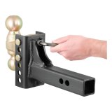 CURT Adjustable Ball Mounts 45900 Receiver Hitch Mount, Adjustable, 2 in. and 2 5/16 in. Size, 2 in. Square Mount, 6 in. Drop, 5-1/4 in. Rise, Steel, Black, Each thumbnail 3