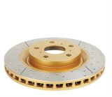 DBA Street Series X-Gold Disc Brake Rotors DBA2308X Rotor, Cross-Drilled, Slotted, X-Gold, Uni-Directional, Nissan, Infiniti, Front, Each thumbnail 1