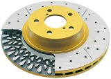 DBA Street Series X-Gold Disc Brake Rotors DBA2308X Rotor, Cross-Drilled, Slotted, X-Gold, Uni-Directional, Nissan, Infiniti, Front, Each thumbnail 2
