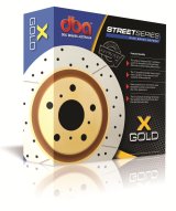 DBA Street Series X-Gold Disc Brake Rotors DBA2308X Rotor, Cross-Drilled, Slotted, X-Gold, Uni-Directional, Nissan, Infiniti, Front, Each thumbnail 3