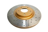 DBA Street Series X-Gold Disc Brake Rotors DBA2308X Rotor, Cross-Drilled, Slotted, X-Gold, Uni-Directional, Nissan, Infiniti, Front, Each thumbnail 4
