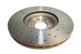 DBA Street Series X-Gold Disc Brake Rotors DBA2308X Rotor, Cross-Drilled, Slotted, X-Gold, Uni-Directional, Nissan, Infiniti, Front, Each thumbnail 5