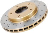 DBA Street Series X-Gold Disc Brake Rotors DBA2308X Rotor, Cross-Drilled, Slotted, X-Gold, Uni-Directional, Nissan, Infiniti, Front, Each thumbnail 6