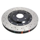 DBA HD Series 5000XS Brake Rotors for 2006-2011 EXIGE - DBA52355BLKXS Rotor, 5000XS, Vented, Cross-Drilled and Slotted Surface, Iron, Black Painted, Lotus, Front, Each thumbnail 1