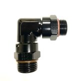 Fragola Performance Systems Unions 999603BL Fitting, Reducer, Straight Cut to Straight Cut, 90 Degree, Aluminum, Black Anodized, -6 AN, -8 AN, Each thumbnail 1