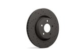 Hawk Performance Talon Brake Rotors HTC4834 Rotor, Talon, Vented, Cross-Drilled and Slotted Surface, Iron, Gray Geomet Coated, Jaguar, Front, Pair thumbnail 1