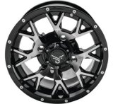 Quadboss Wheels 608575 QuadBoss Barbwire 14X7 - 5+2 - 4/137 - Black Machined thumbnail 1