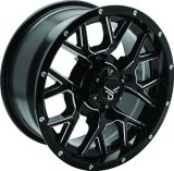 Quadboss Wheels 608575 QuadBoss Barbwire 14X7 - 5+2 - 4/137 - Black Machined thumbnail 3