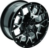 Quadboss Wheels 608575 QuadBoss Barbwire 14X7 - 5+2 - 4/137 - Black Machined thumbnail 4
