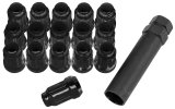 Quadboss Spline Lug Nuts 608819 Nuts, Drive, Locking, Conical Seat, Standard, Steel, Black, 12mm x 1.50 RH Thread Size, Set of 16 thumbnail 1