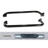 Rugged Ridge Round Tube Steps 11592.04 Step Bars, Nerf Bars, Stainless Steel, Titanium Finish, 3 in. Diameter, Jeep, Pair thumbnail 1