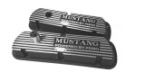 Scott Drake Classic Aluminum Valve Covers C5ZZ-6A582-A-B Covers, Classic, Perimeter Bolt Mounting, Cast Aluminum, Black, Ford Mustang Logo, Ford, 260, 289, Pair thumbnail 1