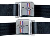 Scott Drake Mustang Emblem Seat Belts SB-BK-H Belt, Lap Belt, Emblem, Black, Ford, Set thumbnail 2