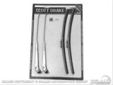 Scott Drake Windshield Wiper Arms KIT-WIP-6 Arms, Front, Stainless Steel, Polished, Black Rubber Blades, Ford, Kit thumbnail 2