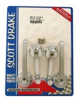 Scott Drake Interior Door Handles KIT-DH-3 Handles, Interior, Front, Stock Design, Chrome, Window Cranks, Backing Plates, Ford, Fastback Only, Kit thumbnail 1