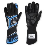 Simpson Magnata Racing Gloves MGSB Driving Gloves, Gloves, One Layer, Nomex®, Black/Blue, FIA 8856-2018, SFI 3.5/5, Small, Pair thumbnail 1