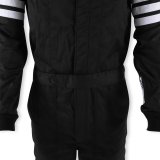 Simpson Racing Classic SFI-5 Driving Suits C402311 Suit, SFI-5, One-piece, Two Layers, Nomex®, Black with White Stripes, SFI 3.2A/5, Men's Large, Each thumbnail 1