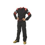 Simpson Legend II Series Youth Driving Suits LY23071 Suit, Youth, 1-Piece, Black, Red Trim, II, X-Small, Each thumbnail 1