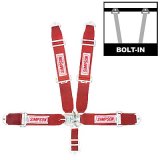 Simpson Latch & Link 5-Point Harness 29063R Harness, Complete, Latch, Individual-Type, Bolt-In, Floor Mount, Red, Each thumbnail 1