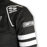 Simpson Racing Classic SFI-5 Jackets C402314 Driving Jacket, Double Layer, Satin/Twill, Nomex®, Large, Black with White Stripes, with Arm Restraints, Each thumbnail 1