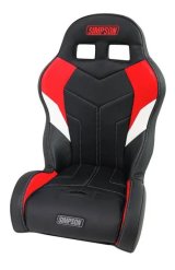 Simpson 170 Aggressor UTV Seats 110-306 Powersports Seat, Aggressor, Vinyl, Black/Red/White, Front Bucket, Off-Road, Each thumbnail 2