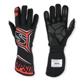 Simpson Magnata Racing Gloves MGLR Driving Gloves, Gloves, One Layer, Nomex®, Black/Red, FIA 8856-2018, SFI 3.5/5, Large, Pair thumbnail 6